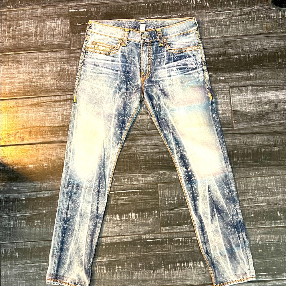 True Religion Jeans Rocco Blue Wash Relaxed Skinny Preowned